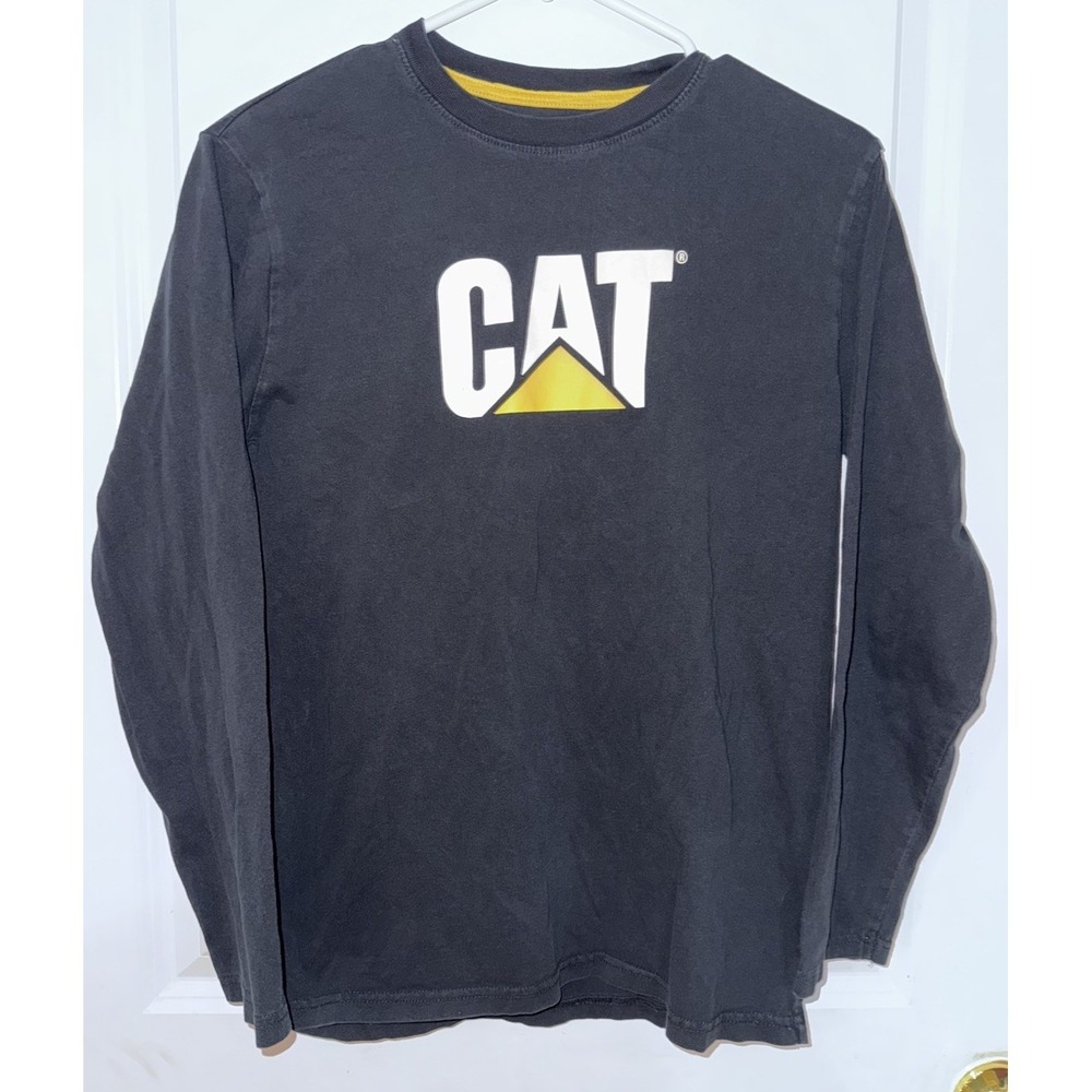 CAT Long Sleeve Black T-Shirt‎ Size Youth XL 18/20 Caterpillar EUC